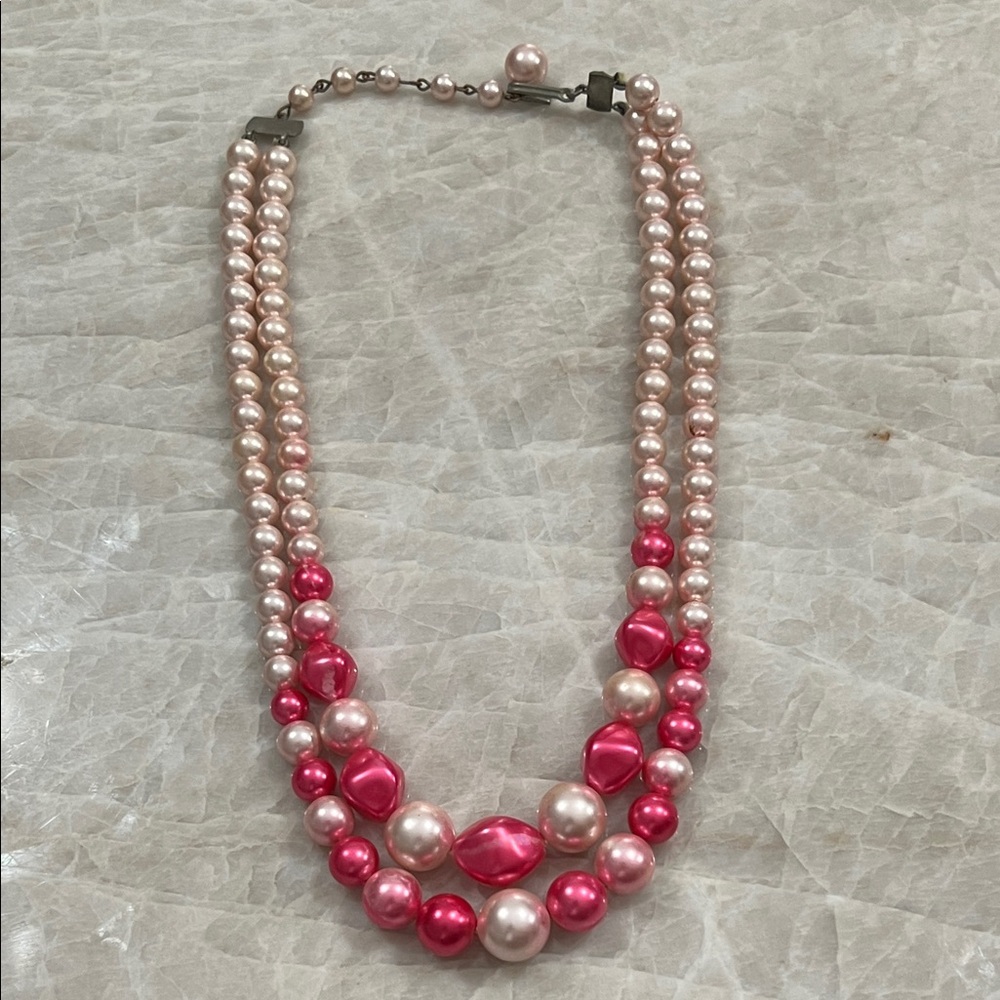 Elegant Pink Pearl Necklace